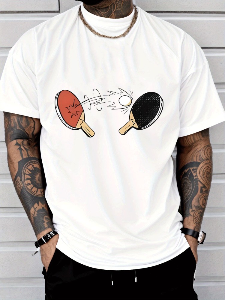 Table Tennis Outfit Male - Camiseta de Verano para Hombre, Estampado